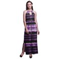 thumbnail image 1 of Bimba Tie-Dye Ladies Crew Neck Waist String Print Maxi Dress with Side Slits Summer Wear-Medium, 1 of 6