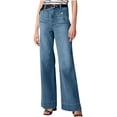thumbnail image 2 of Weiqiqre Jeans for Womens Fall Fashion 2024 Mid Waisted Ripped Stretch Button Straight Full Length Pants On Sale, 2 of 8