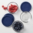 thumbnail image 2 of Anchor Hocking 3pk 4cup Round Glass Food Storage Set with Navy lids, 2 of 3