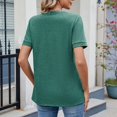 thumbnail image 4 of Timegard Womens Tops Front Keyhole Round Neck Short Sleeve T Shirts Solid Color Casual Tunic Blouses, 4 of 7