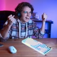 thumbnail image 5 of Cagogo Clavier de Jeu à Moins de 5 $, Clavier de Jeu USB Filaire, Clavier Rétroéclairé RVB à Sensation Mécanique, Clavier Flottant Résistant aux Éclaboussures pour PC, Clavier Ergonomique avec Touches Multimédias, 5 of 5