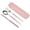 Pink, variant on 3 Pcs 304 Stainless Steel Tableware Set Portable Chopsticks Spoon Fork Set Outdoor Camping Cutlery Set Travel Dinnerware with Case for Adults (Random Color Crystal Pattern)