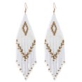 thumbnail image 1 of Drop Earrings Beaded Retro Creative Long Dangle Earrings Fringe Hoop Earrings, 1 of 10