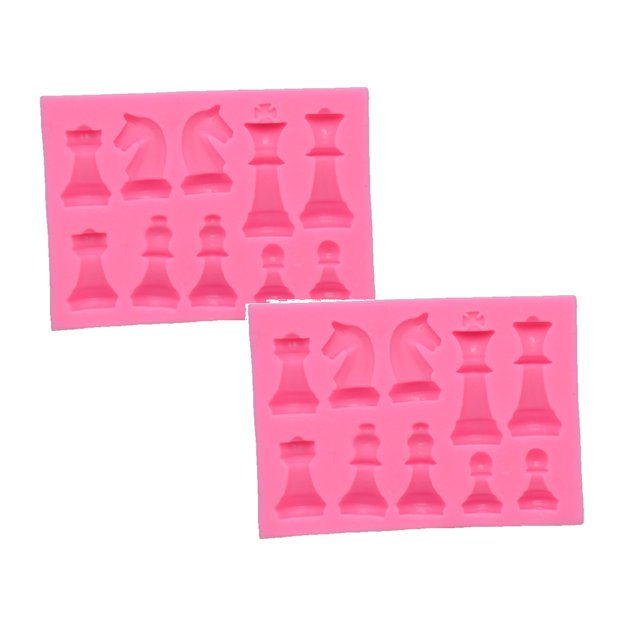 Oleegame 2PC Cookie Mold DIY Baking Mold Chess Cake Decorative Silicone Mold Pink