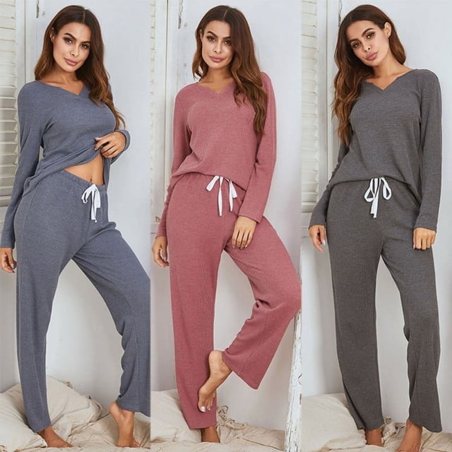 Ladies Casual Long-sleeved Plus Size Pajamas Suit Home Service