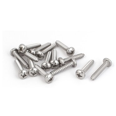 Unique Bargains M5.5x30mm 316 Stainless Steel Phillips Pan Head Self Tapping Screws Bolts 15pcs