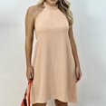 thumbnail image 1 of Dresses for Women, Womens Summer Loose Solid Color Striped Backless Dress, 1 of 5