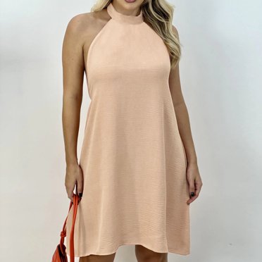 Robes pour Femmes, Robe d'Été Ample Unie à Rayures et Dos Nu pour Femmes