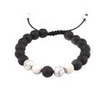 thumbnail image 4 of Mode Correspondant Bracelets Réglable Noir Mat Roches Diffuseur Bracelet de Prière Perles Femmes Accessoires Cadeaux pour les Hommes 8mm Pin Blanc, 4 of 6