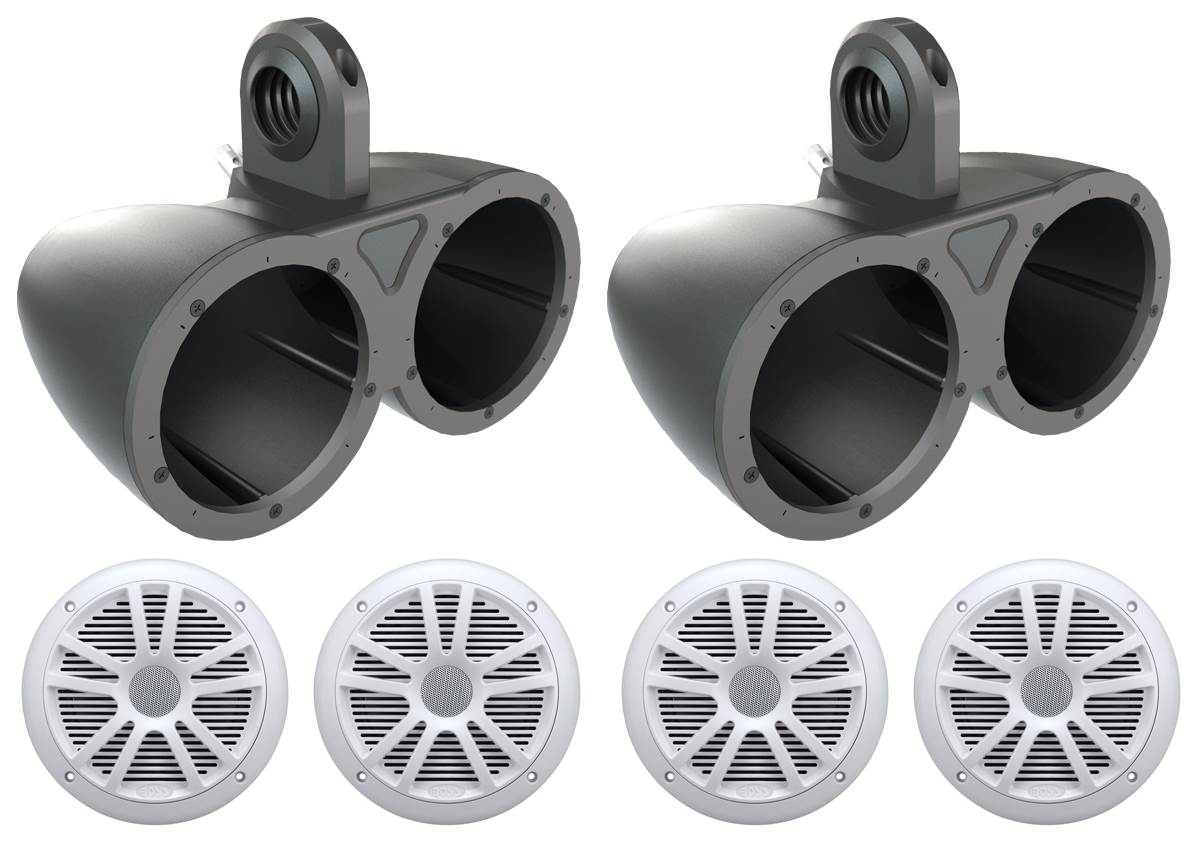 BOSS Audio MR6B Haut-Parleurs Marins à Double Cône 6,5 Pouces 180 W à Portée Complète, Noirs, 1 Paire