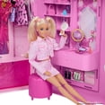 thumbnail image 2 of Barbie Closet with Spin & Style Feature, Vanity, Ottoman, 4 Fashions, 20+ Pieces, Portable Storage, 2 of 6