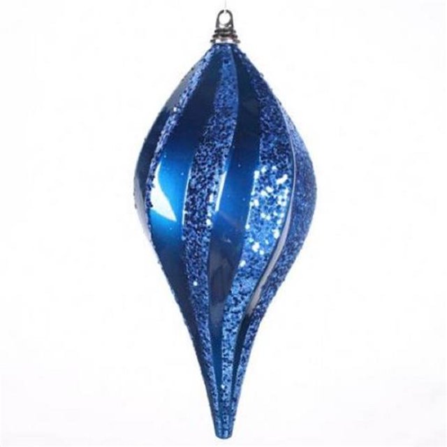 Vickerman M132502 Blue Candy Glitter Swirl Drop Ornament - 8 in.
