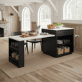 thumbnail image 1 of Homy Casa Kitchen Island with Extendable Dining Table and Storage Shelves, 1 of 6