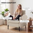 thumbnail image 4 of HOMCOM Accent Chair Modern Upholstered Armchair w/ Side Pockets, Beige, 4 of 10