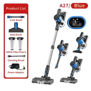 Aspirateur sans fil, 8-in-1 Aspirateur de bâton léger avec aspiration puissante, 3 Modes d'aspiration, LED Affichage, Nettoyeur à vide anti-angle pour la maison
