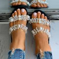 thumbnail image 2 of Womens Sandals Flip Flops Beach Slippers Summer Pearl Flat Shoes, 2 of 9