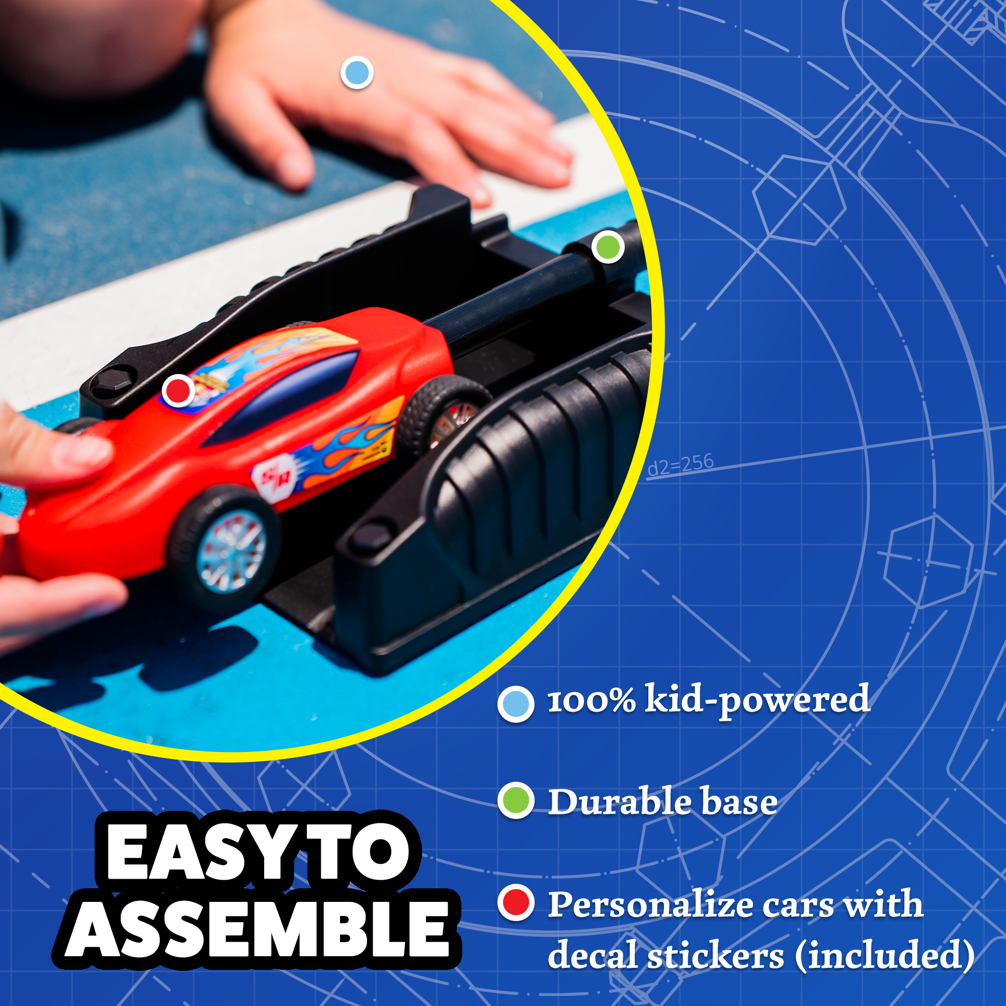 Stomp Racers Air Powered Cars by Stomp Rocket - Includes 1 Race Car and Launcher, Fun Outdoor Toys for Boys and Girls Ages 5 and up