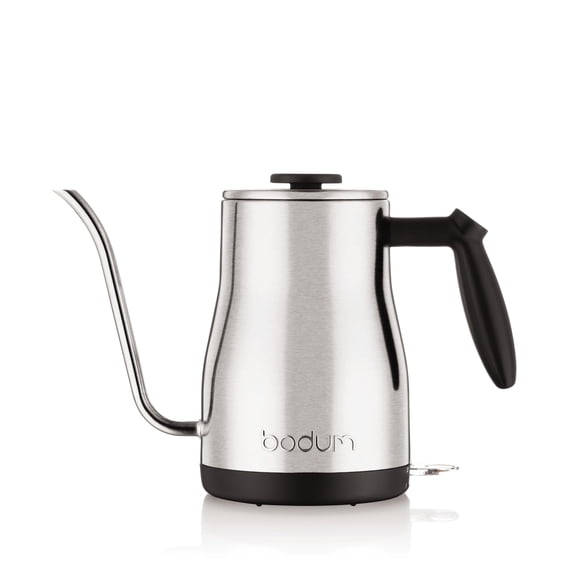 Bodum Bouilloire Électrique à Eau Bistro à Col de Cygne 34 Oz, Café Filtre et Thé, Acier Inoxydable Brossé