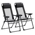 thumbnail image 1 of Outsunny Chaises de Camping Doubles Pliables avec Inclinaison et Appuie-Tête, Noir, 1 of 10
