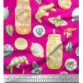 thumbnail image 1 of Soimoi Modal Satin Fabric Lemon Slice Jar,Cucumber & Ginger Vegetable Decor Fabric Printed Yard 42 Inch Wide, 1 of 3