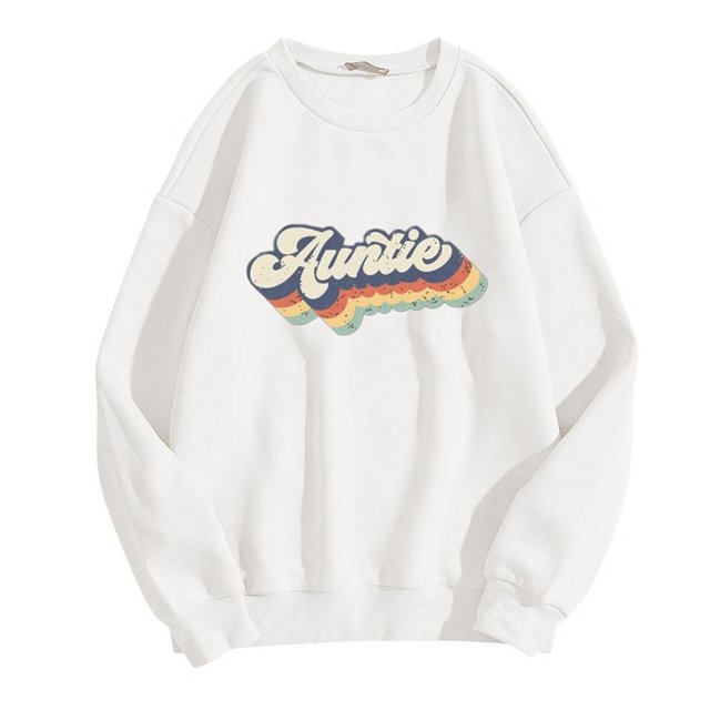 MesaSe T-Shirts Graphiques Décontractés à Manches Longues pour Femmes, Col Rond, Chandails en Molleton, Chandail-Over, Hauts pour Femmes