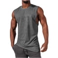 thumbnail image 1 of LSLJS Débardeurs Mode Homme Unis Décontractés Col Rond Débardeurs de Sport, 1 of 7