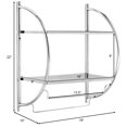 thumbnail image 2 of Costway 2 Tier Wall Mount Shower Organizer Toilet Bathroom Storage Rack Holder Towel Bar, 2 of 8