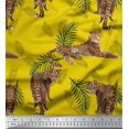 thumbnail image 1 of Soimoi Velvet Fabric Leaves & Leopard Animal Printed Fabric 1 Yard 58 Inch Wide, 1 of 1