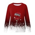 thumbnail image 5 of Kcodviy Chandails Quotidiens de Noël pour Femmes, Imprimé, Col Rond, Chandail à Col Rond Coloré, Coupe Ajustée, Chandail à Enfiler pour Femmes, Hauts Grande Taille, Décontracté, Manches Longues, Chandails d'Entraînement, Blouse Ample, 5 of 5