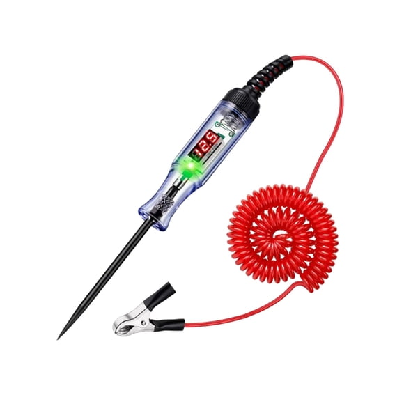 Car Scanner Tool Digital LED Circuit Tester with Voltage Detection for Automotive Electrical System Check, 18 cm, Red