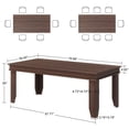 thumbnail image 3 of GloryStar 71" Farmhouse Dining Table for 8 People, Long Brown Wooden Kitchen Table with Sturdy Frame, Large Rectangular Dining Room Table for 6–8, 3 of 8