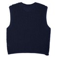 thumbnail image 5 of GPOECD Gilet Mode pour Femme en Crochet à Lacets avec Design Ajouré Bleu Marine,G, 5 of 5