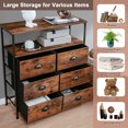 thumbnail image 3 of Costway 6-Drawer Dresser 2-Tier Fabric Storage Tower w/wooden Top Chest Organizer Unit, 3 of 10
