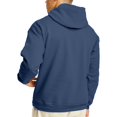 thumbnail image 3 of Hanes Mens EcoSmart Fleece Hoodie, XL, Denim Blue, 3 of 4