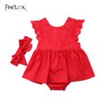thumbnail image 1 of Nouveau-né Filles Princesse Dentelle Romper Tutu Robe de Soirée Robes d'Été Tenue MHX, 1 of 6
