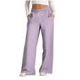 thumbnail image 1 of Pants for Women, Womens Fashionable Striped Printed Drawstring Wide Leg Pants, 1 of 4