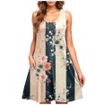 thumbnail image 2 of Ovzne Robes pour Femmes 2025 Robe Femme Décontractée Grande Taille Sans Manches Col Rond Courte Robe Fleurie Grande Taille Robe Maxi Liquidation, 2 of 5