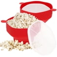 thumbnail image 3 of 2pcs Microwave Popcorn Maker Reusable Silicone Popcorn Popper with Lid and Handle Collapsible Popcorn Bucket Heat-Resistant Popcorn Popper Bowl Dishwasher Safe for Home Party, 3 of 10