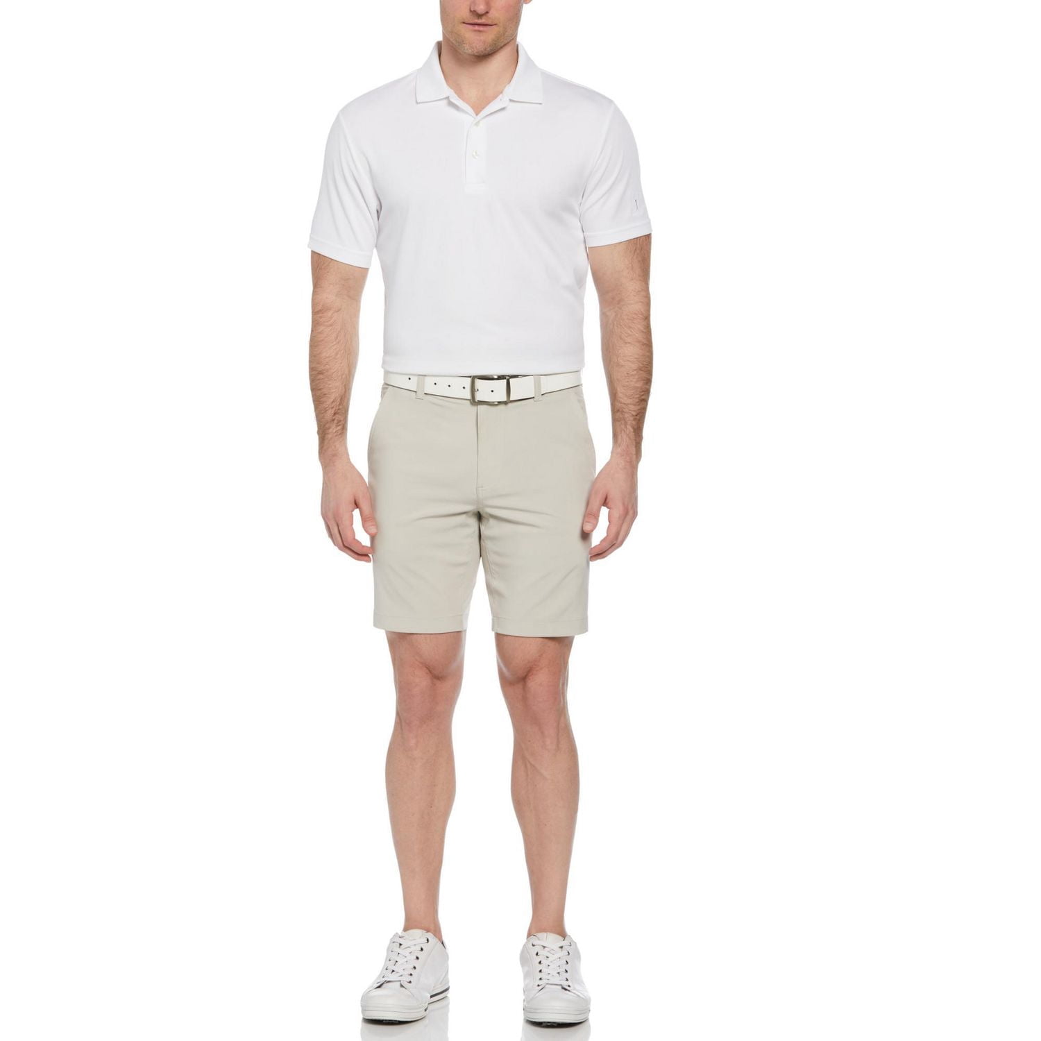 Short pour homme PGA Tour Course Essentials 8" à devant plat avec ceinture élastique et poche multimédia
