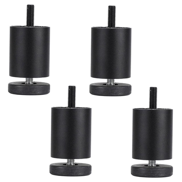 4x Pieds Modernes pour Meubles Commode Réfrigérateur Pieds de Bibliothèque pour Table Basse Canapé Commode Machine à Laver Pieds de Réfrigérateur - Noir 6cm