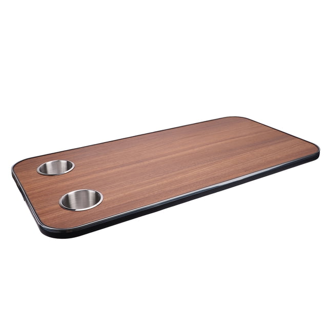 RV Table Top Replacement, 31.49x15.74in Rectangular Pontoon Boat Table Top with Stainless Steel Cup Holder, Sturdy Solid Wood Large Top for RV, Yacht, , Marine