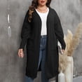 thumbnail image 2 of CEHVOM Women's Fashion Solid Color Plus-Size Loose MIDI Style Double Pockets Sweater Tops Clearance, 2 of 4