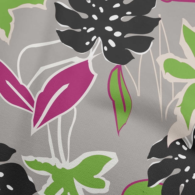 oneOone Rayon Gray Fabric Abstract Tropical Floral Sewing Material Print Fabric By The Yard 56 Inch Wide