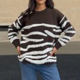 thumbnail image 4 of Rbaofujie Chandails pour Filles Mode Chandail Décontracté Confortable à Manches Longues à Col Rond Blouse Haut Chandail Café Chandails à Capuchon pour Femmes, 4 of 5