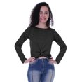 thumbnail image 1 of Moomaya T-Shirt Court à Manches Longues pour Femmes avec Nœud à l'Avant, T-Shirt d'Été Uni, Hauts, 1 of 7