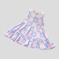 thumbnail image 4 of Yanlir Robe Confortable pour Bébé Fille, Enfants, Sans Manches, à Volants, Imprimé de Fleurs Douces, Col Rond, Robe Mi-Mollet pour Tenues Adorables 2-10 Ans (Bleu Clair, 9-10 Ans), 4 of 4