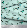 thumbnail image 2 of Soimoi Green Poly Georgette Fabric Artistic Bird Print Sewing Fabric Yard 52 Inch Wide, 2 of 3