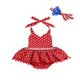 thumbnail image 2 of Tenue de 4 Juillet pour Nouveau-Née Fille, Barboteuse Rayée, Robe, Ensemble, Combinaison, 2 of 5