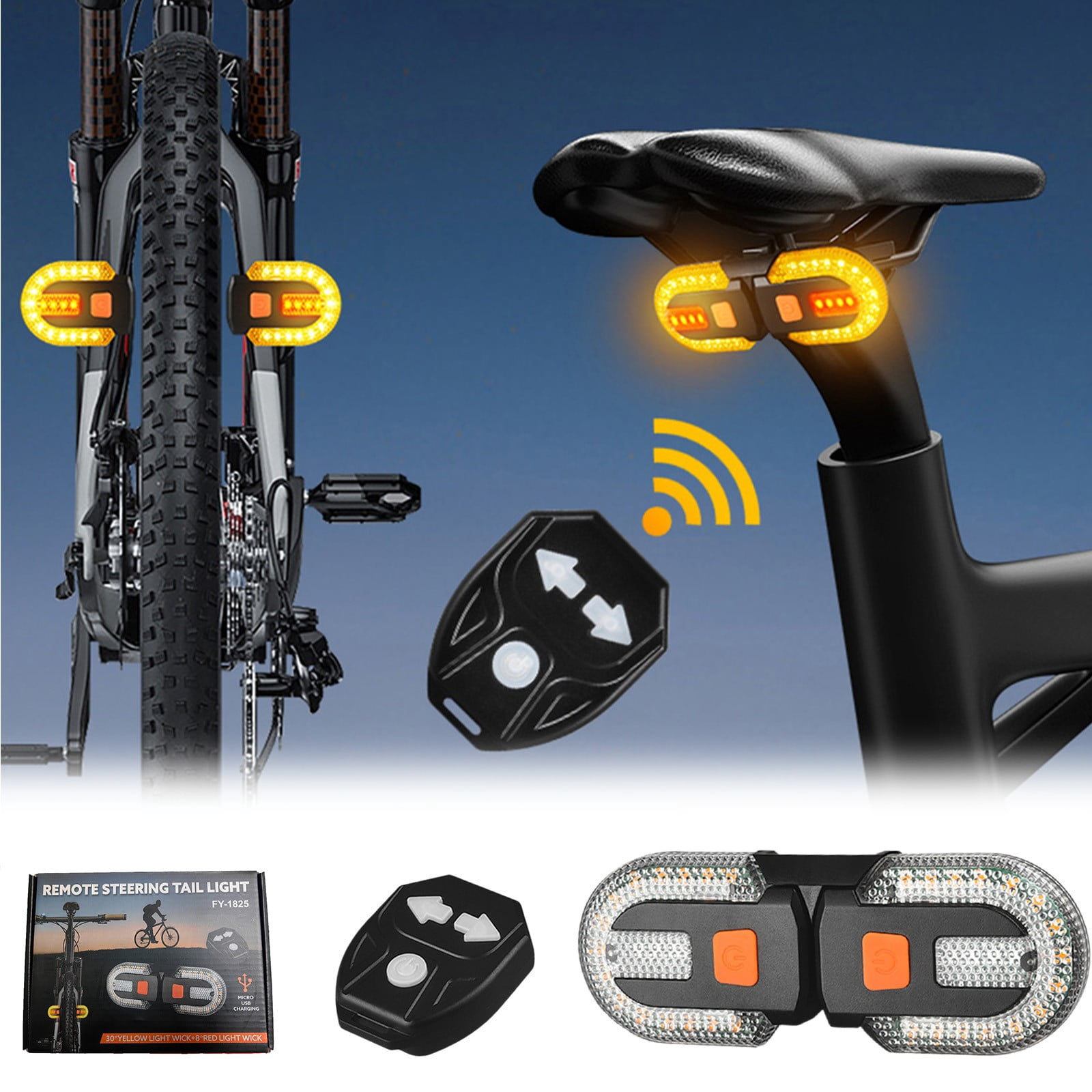 Clignotants Vélo Avec Alarme – USB, Télécommande, Feu Arrière, 5 Modes, étanche IPX5, Pour Sécurité Et Visibilité
