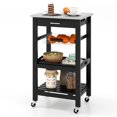 thumbnail image 1 of Costway Compact Kitchen Island Cart Rolling Service Trolley with Stainless Steel Top Basket, 1 of 10
